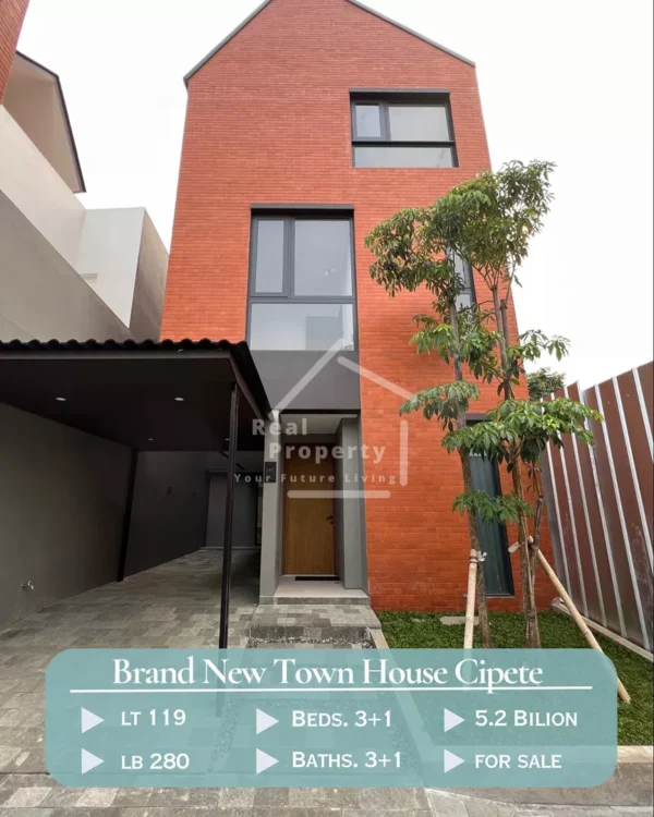 Rumah Cipete Town House Modern Minimalis LB 280