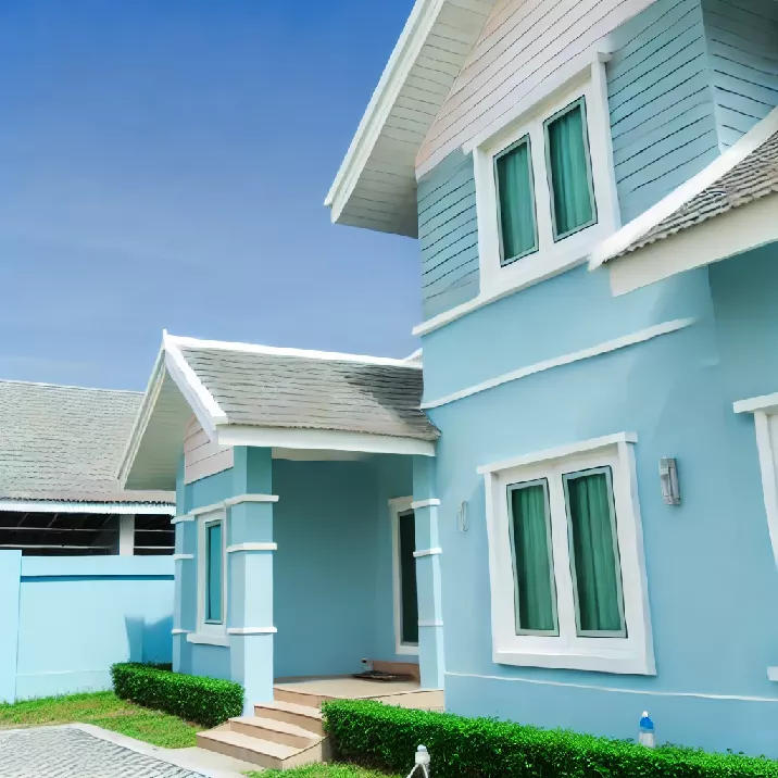 Cat Rumah Warna Biru Langit